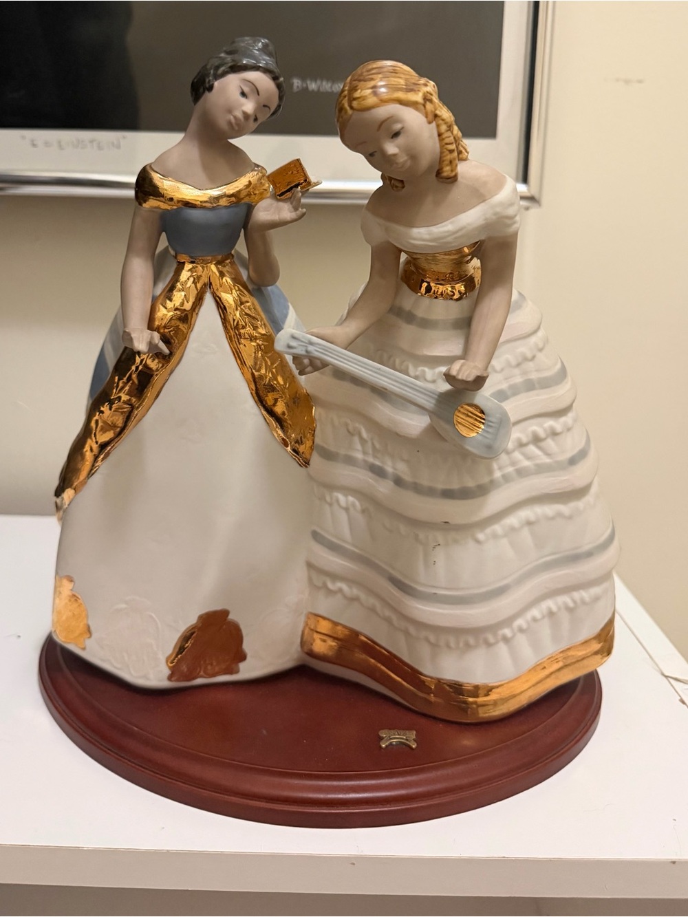 Large Lladro Casades S.A. Spanish Porcelain Figurine Two Girls Singing